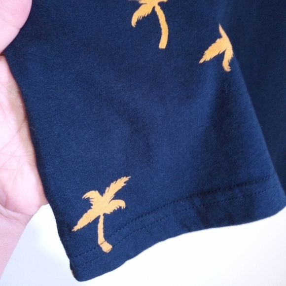 Denim & Flower Rick Singh short sleeve shirt with yellow palm trees boys XL - Picture 2 of 5